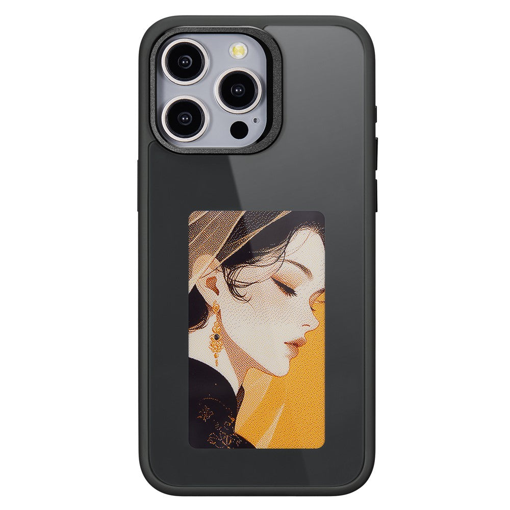 For iPhone 13 Pro E Ink Cover 4-Color Display Phone Case NFC Projection Customized Pattern