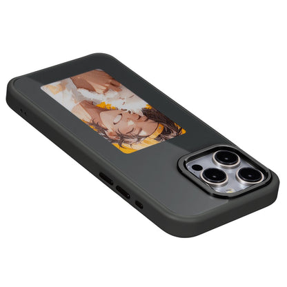 For iPhone 15 Pro E Ink Phone Case 4-Color Screen Play DIY Phone Cover