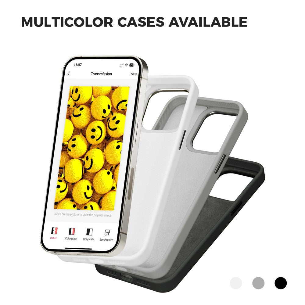 For iPhone 15 Pro E Ink Phone Case 4-Color Screen Play DIY Phone Cover