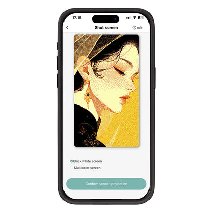 For iPhone 15 Pro E Ink Phone Case 4-Color Screen Play DIY Phone Cover