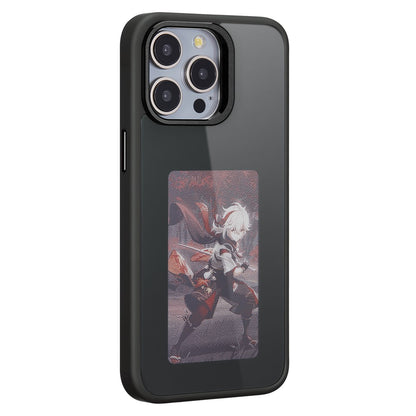 For iPhone 15 Pro E Ink Phone Case 4-Color Screen Play DIY Phone Cover