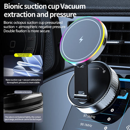 K3 Rotating Magnetic Car Phone Holder Wireless Charging Vacuum Sucker Desktop Stand with Colorful Light