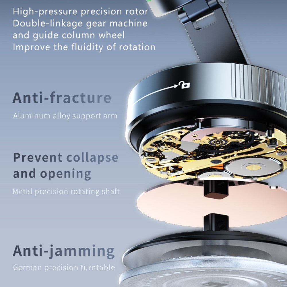 K3 Rotating Magnetic Car Phone Holder Wireless Charging Vacuum Sucker Desktop Stand with Colorful Light