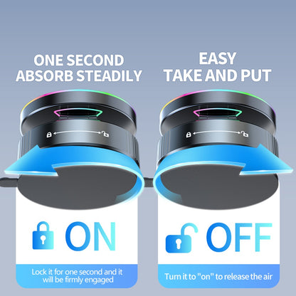 K3 Rotating Magnetic Car Phone Holder Wireless Charging Vacuum Sucker Desktop Stand with Colorful Light