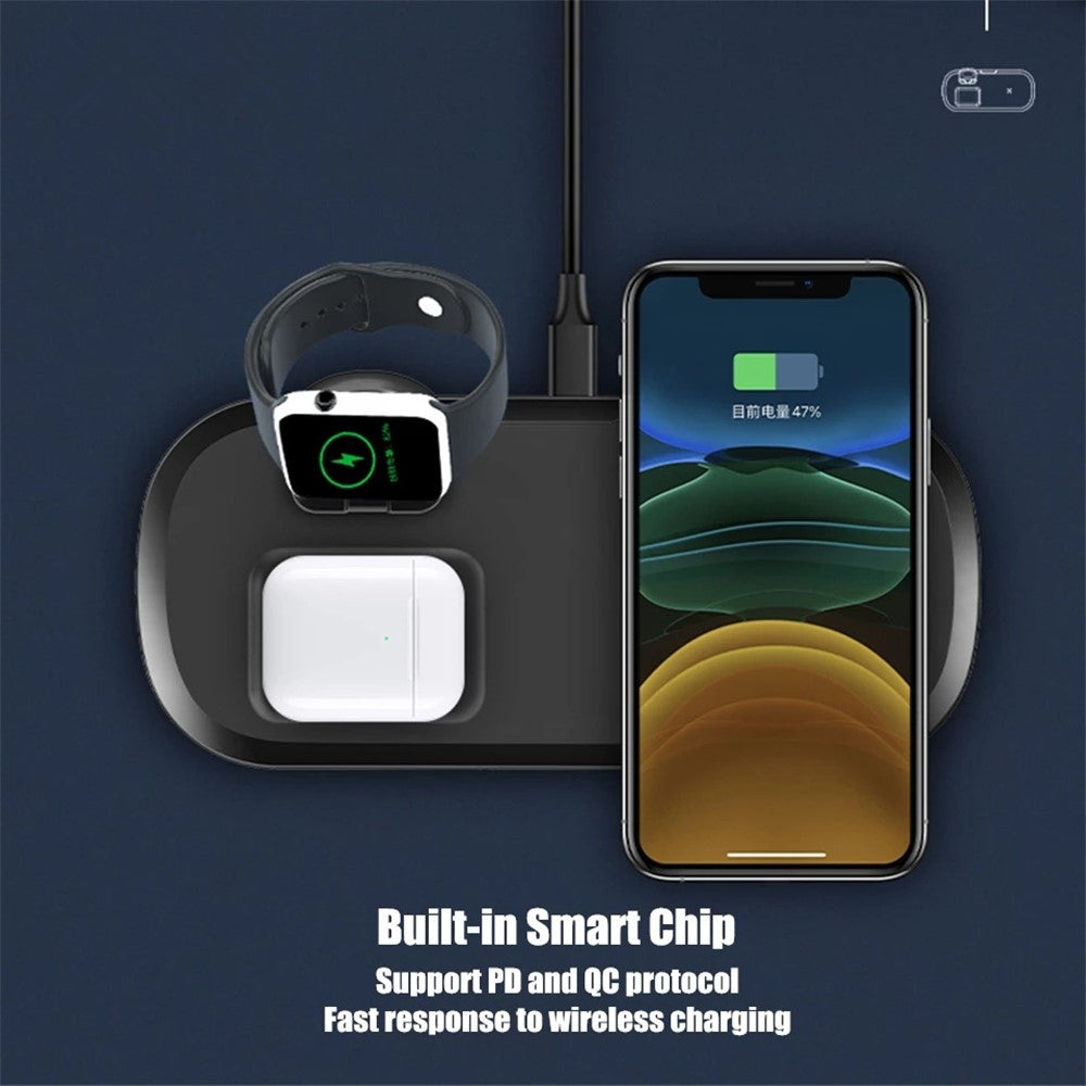 3 in 1 15W Wireless Charger Fast Charging Dock Station for iPhone iWatch AirPods Pro
