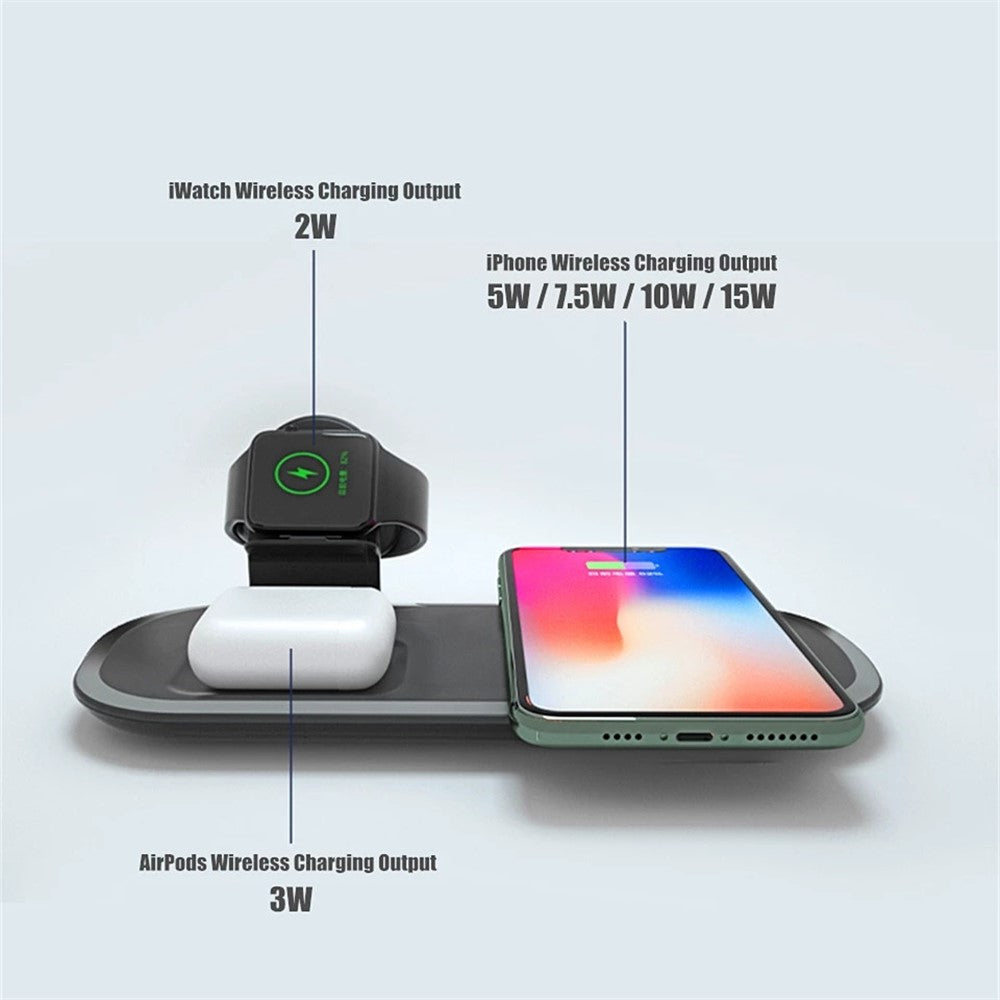 3 in 1 15W Wireless Charger Fast Charging Dock Station for iPhone iWatch AirPods Pro