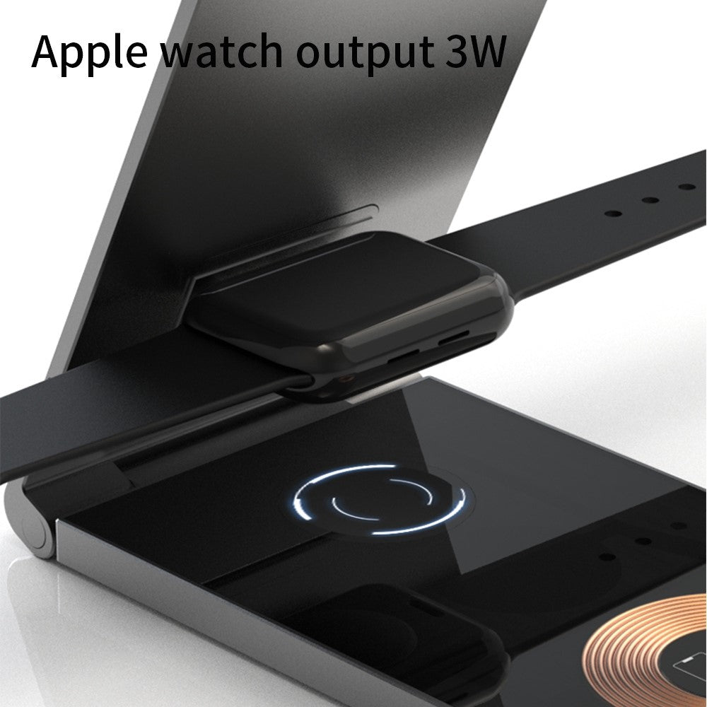 T05 Foldable 15W Magnetic Wireless Charger Transparent Charging Station for iPhone 13 / 12 / Apple Watch / AirPods Pro