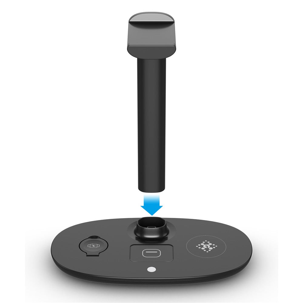 B-15A 4 in 1 Multi-function Charging Dock with Headset Stand Wireless Charging Station for iPhone iWatch AirPods