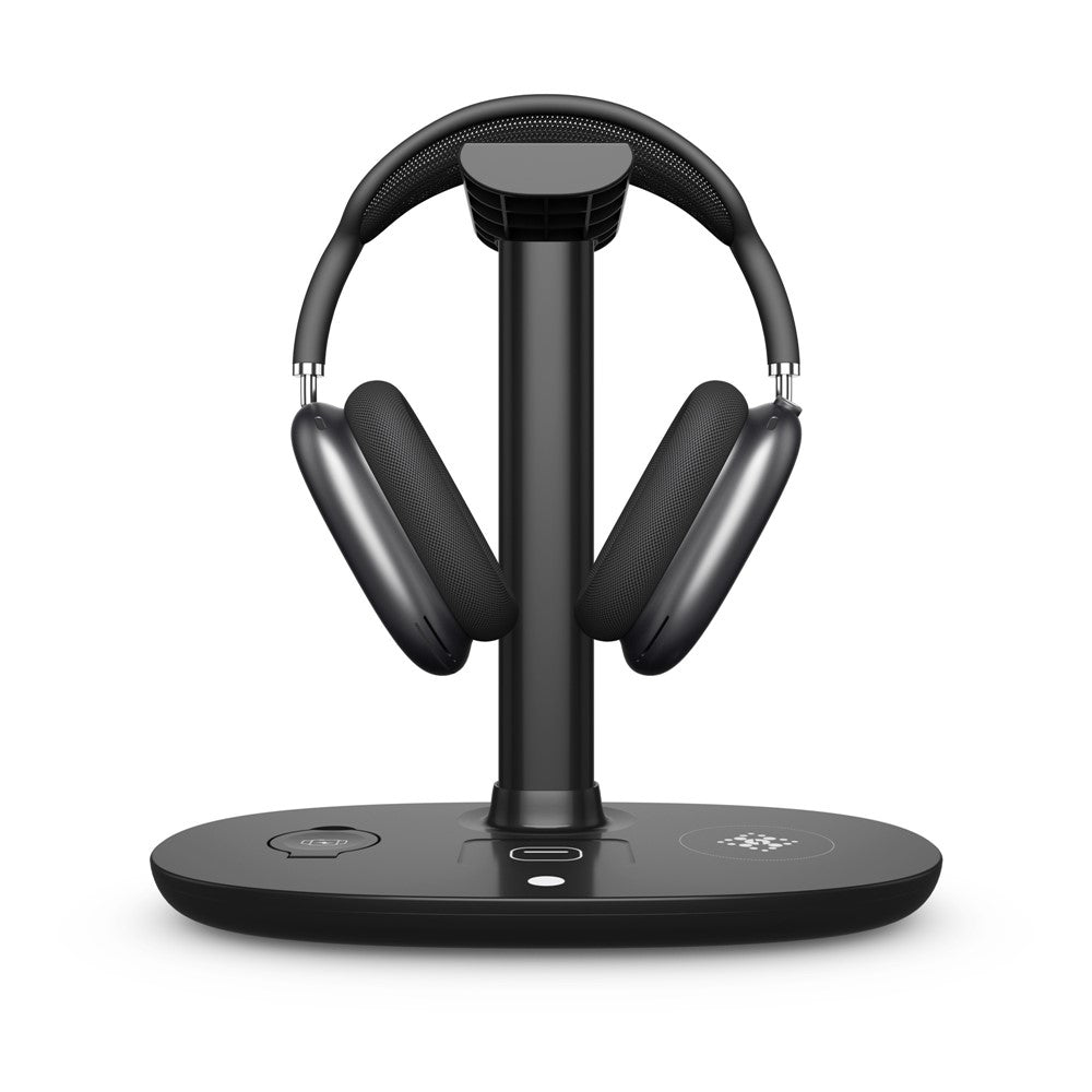 B-15A 4 in 1 Multi-function Charging Dock with Headset Stand Wireless Charging Station for iPhone iWatch AirPods