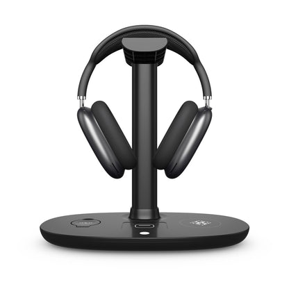 B-15A 4 in 1 Multi-function Charging Dock with Headset Stand Wireless Charging Station for iPhone iWatch AirPods