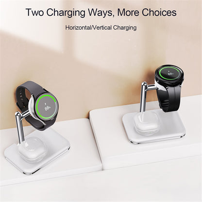 V8S Wireless Charging Station for Samsung Galaxy Buds / Watch , 2-in-1 Magnetic Foldable Wireless Charger Stand