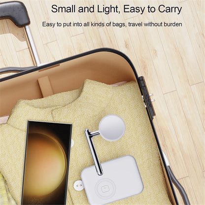 V8S Wireless Charging Station for Samsung Galaxy Buds / Watch , 2-in-1 Magnetic Foldable Wireless Charger Stand