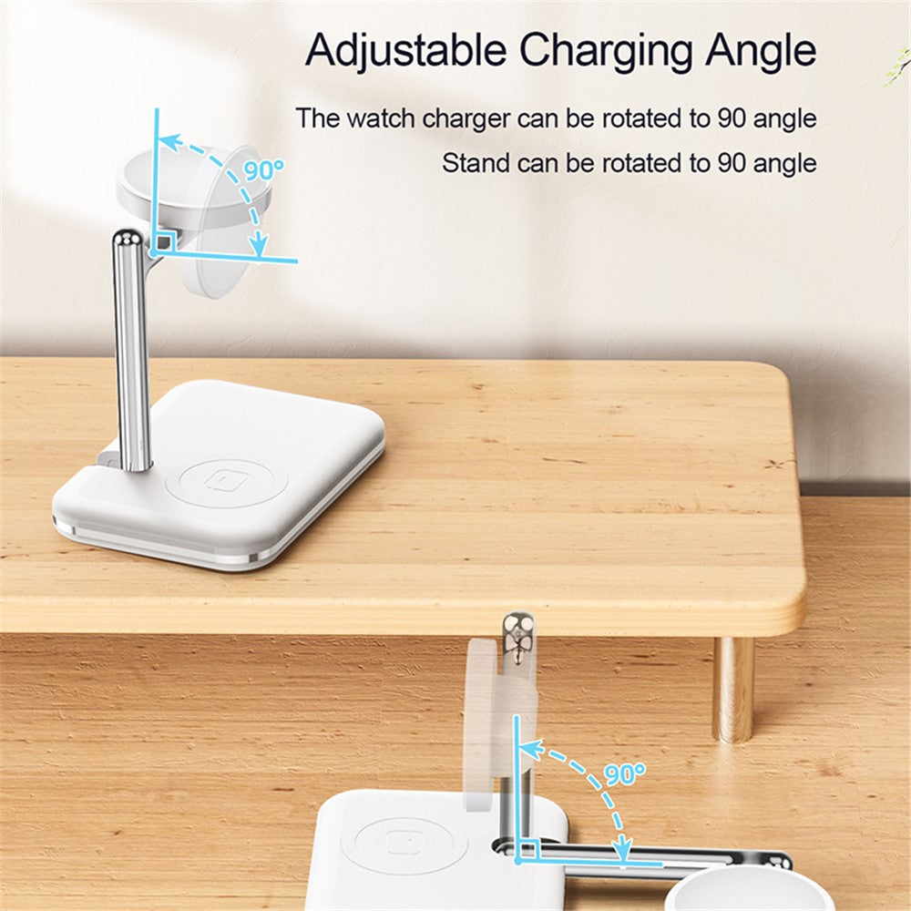 V8S Wireless Charging Station for Samsung Galaxy Buds / Watch , 2-in-1 Magnetic Foldable Wireless Charger Stand