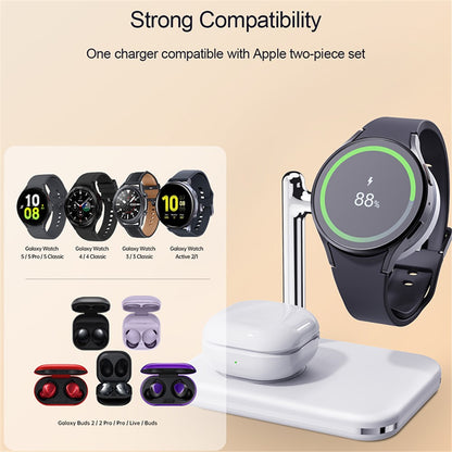 V8S Wireless Charging Station for Samsung Galaxy Buds / Watch , 2-in-1 Magnetic Foldable Wireless Charger Stand