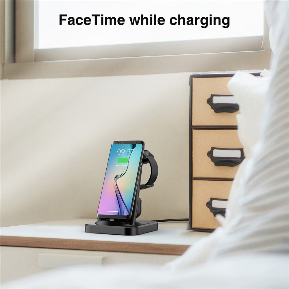 W-07 4-in-1 Wireless Charger for Samsung Galaxy S10 / S9 / Galaxy Watch Active / Active2 / Watch3 / 4 / 5 Series Charging Station