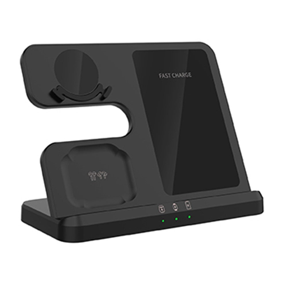 GY-Q10B 3 in 1 Fast Charger Pad Wireless Charging Station for Qi Standard Phone / Samsung Galaxy Watch / Earphone