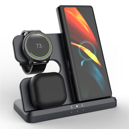 GY-Q10B 3 in 1 Fast Charger Pad Wireless Charging Station for Qi Standard Phone / Samsung Galaxy Watch / Earphone