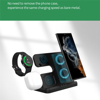 GY-Q10B 3 in 1 Fast Charger Pad Wireless Charging Station for Qi Standard Phone / Samsung Galaxy Watch / Earphone