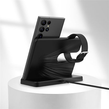 GY-Q10B 3 in 1 Fast Charger Pad Wireless Charging Station for Qi Standard Phone / Samsung Galaxy Watch / Earphone