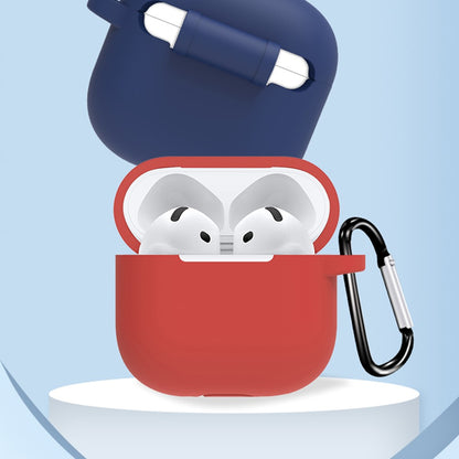 6 in 1 Headset Accessories for AirPods 4 Silicone Case + Carrying Strap + Earphone Holder + Ear Hooks + Neck Strap + Keychain