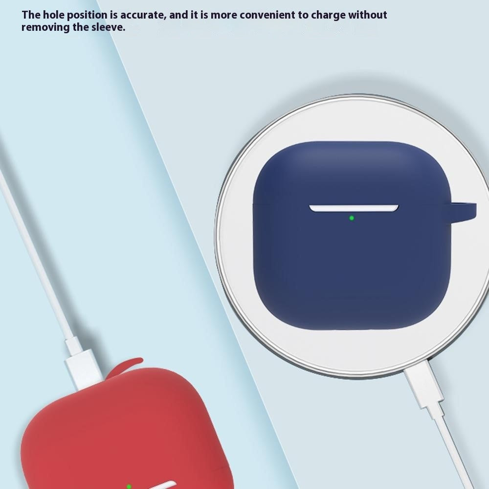 6 in 1 Headset Accessories for AirPods 4 Silicone Case + Carrying Strap + Earphone Holder + Ear Hooks + Neck Strap + Keychain