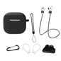 6 in 1 Headset Accessories for AirPods 4 Silicone Case + Carrying Strap + Earphone Holder + Ear Hooks + Neck Strap + Keychain