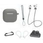 6 in 1 Headset Accessories for AirPods 4 Silicone Case + Carrying Strap + Earphone Holder + Ear Hooks + Neck Strap + Keychain