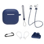 6 in 1 Headset Accessories for AirPods 4 Silicone Case + Carrying Strap + Earphone Holder + Ear Hooks + Neck Strap + Keychain