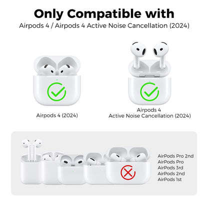 AHASTYLE WG163 For AirPods 4 Silicone Case Earphone Cover with Carabiner