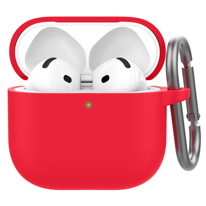 AHASTYLE WG163 For AirPods 4 Silicone Case Earphone Cover with Carabiner