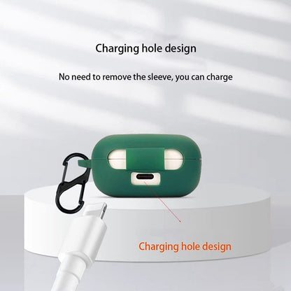 For Samsung Galaxy Buds Core Silicone Case Wireless Earphones Protective Cover with Anti-Lost Buckle