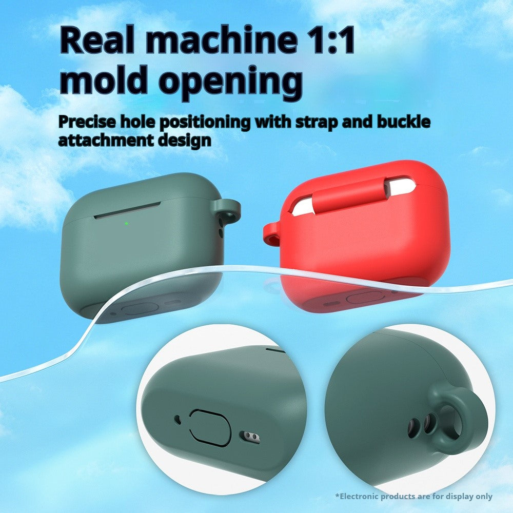 For AirPods Pro 3 Silicone Case Soft Wireless Earbud Organizer Cover with Carabiner