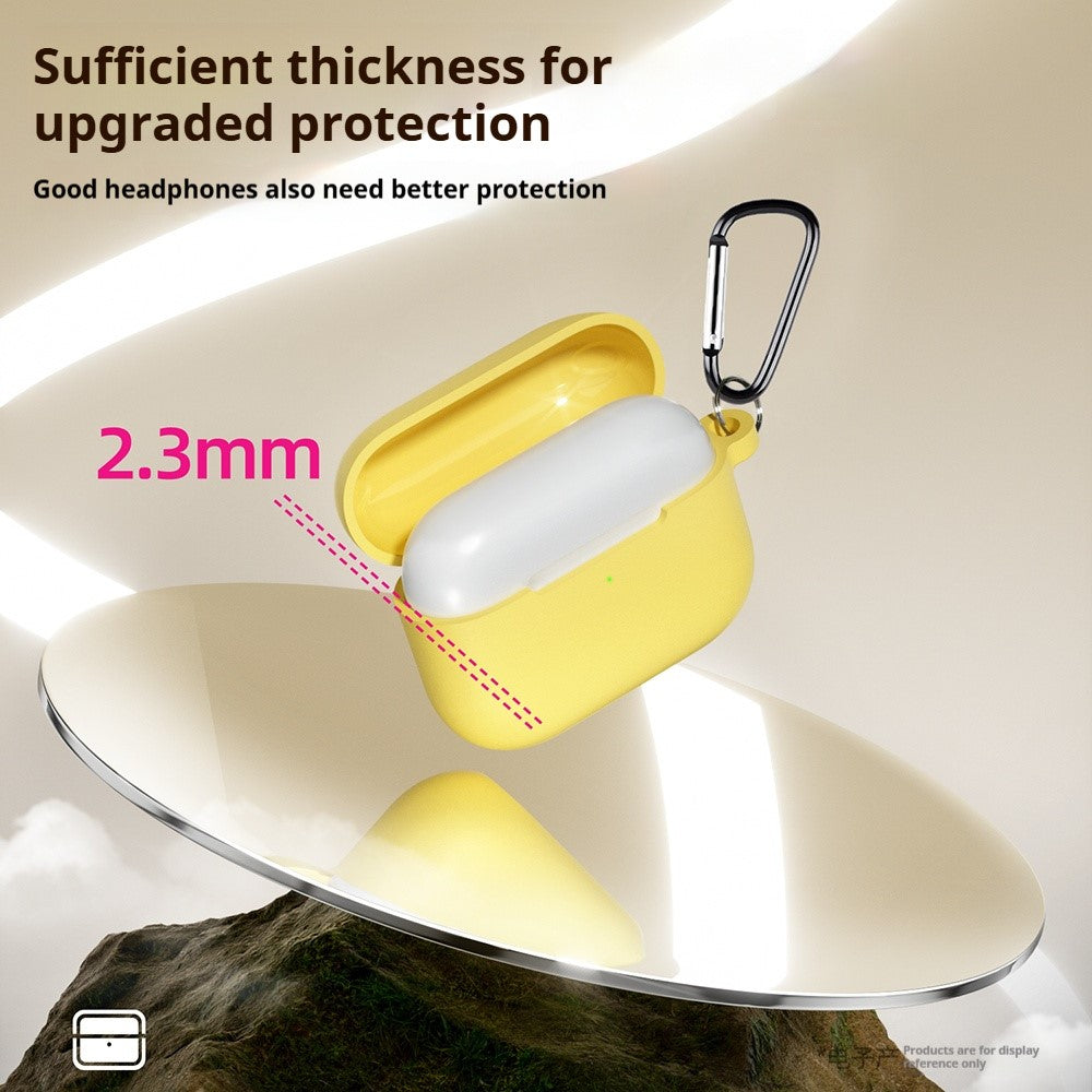 For AirPods Pro 3 Silicone Case Soft Wireless Earbud Organizer Cover with Carabiner