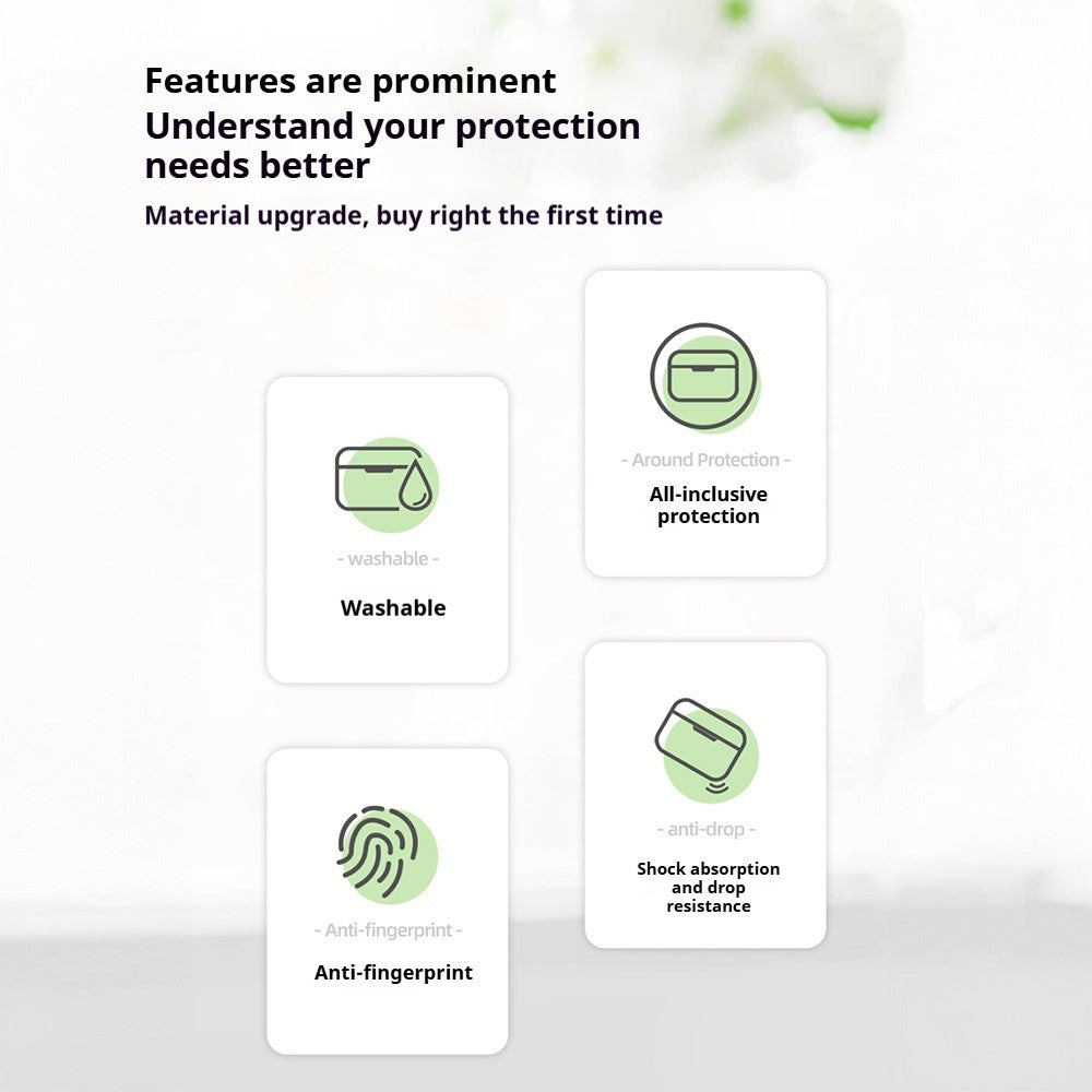 For AirPods Pro 3 Silicone Case Soft Wireless Earbud Organizer Cover with Carabiner