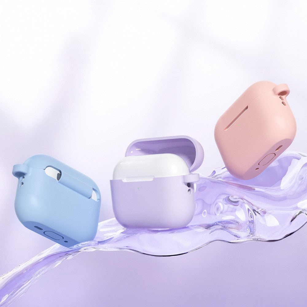 For AirPods Pro 3 Silicone Case Soft Wireless Earbud Organizer Cover with Carabiner