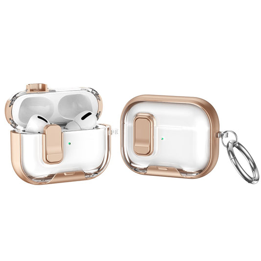 For AirPods Pro 2 Case TPU PC Earbuds Protective Cover with Switch  /  Stand  /  Carrying Hook