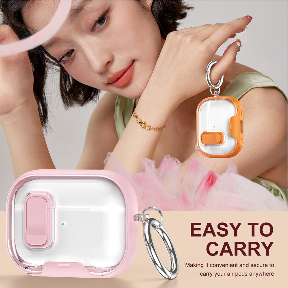 For AirPods Pro 2 Case TPU PC Earbuds Protective Cover with Switch  /  Stand  /  Carrying Hook