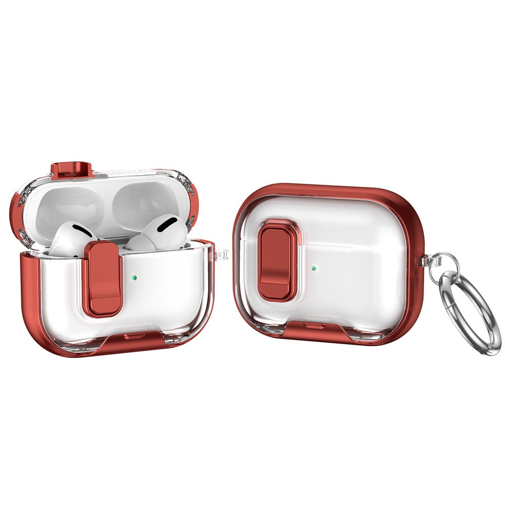 For AirPods Pro 2 Case TPU PC Earbuds Protective Cover with Switch  /  Stand  /  Carrying Hook