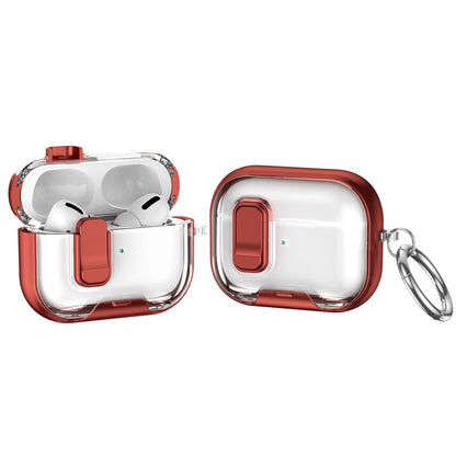For AirPods Pro 2 Case TPU PC Earbuds Protective Cover with Switch  /  Stand  /  Carrying Hook