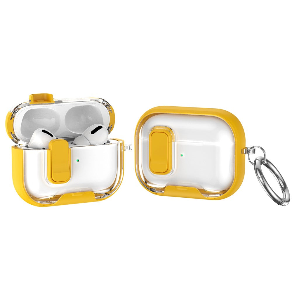 For AirPods Pro 2 Case TPU PC Earbuds Protective Cover with Switch  /  Stand  /  Carrying Hook