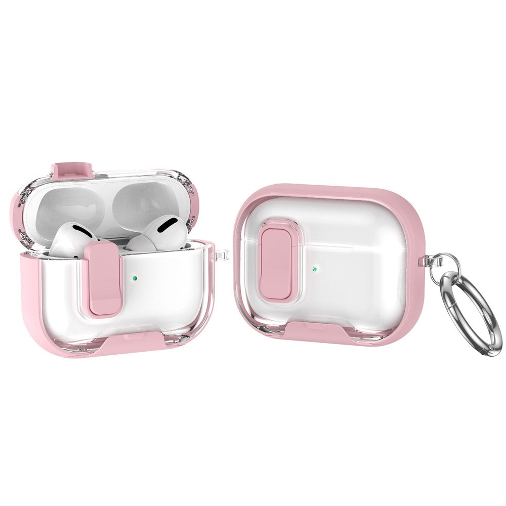 For AirPods Pro 2 Case TPU PC Earbuds Protective Cover with Switch  /  Stand  /  Carrying Hook