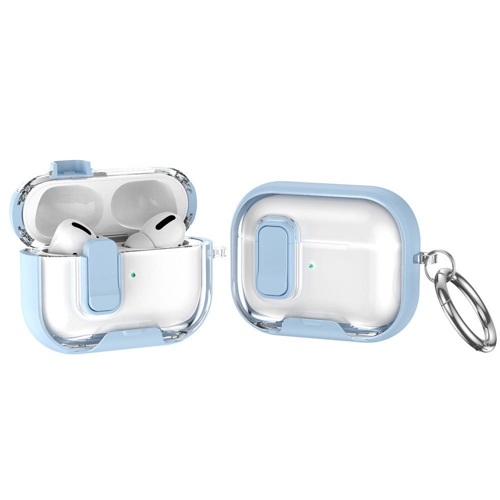 For AirPods Pro 2 Case TPU PC Earbuds Protective Cover with Switch  /  Stand  /  Carrying Hook