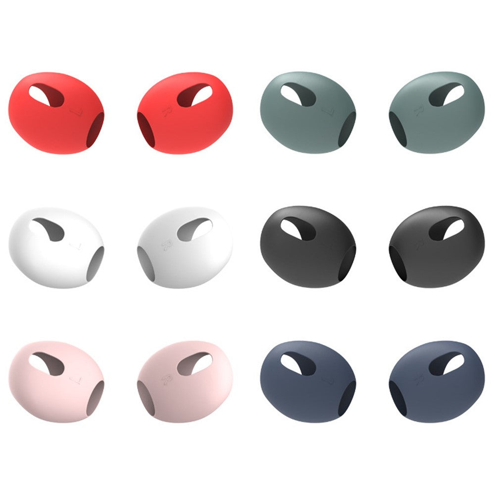For Apple AirPods 3 2 Pairs Anti-slip Silicone Earbuds Cover Ultra-thin Bluetooth-compatible Earphones Tips