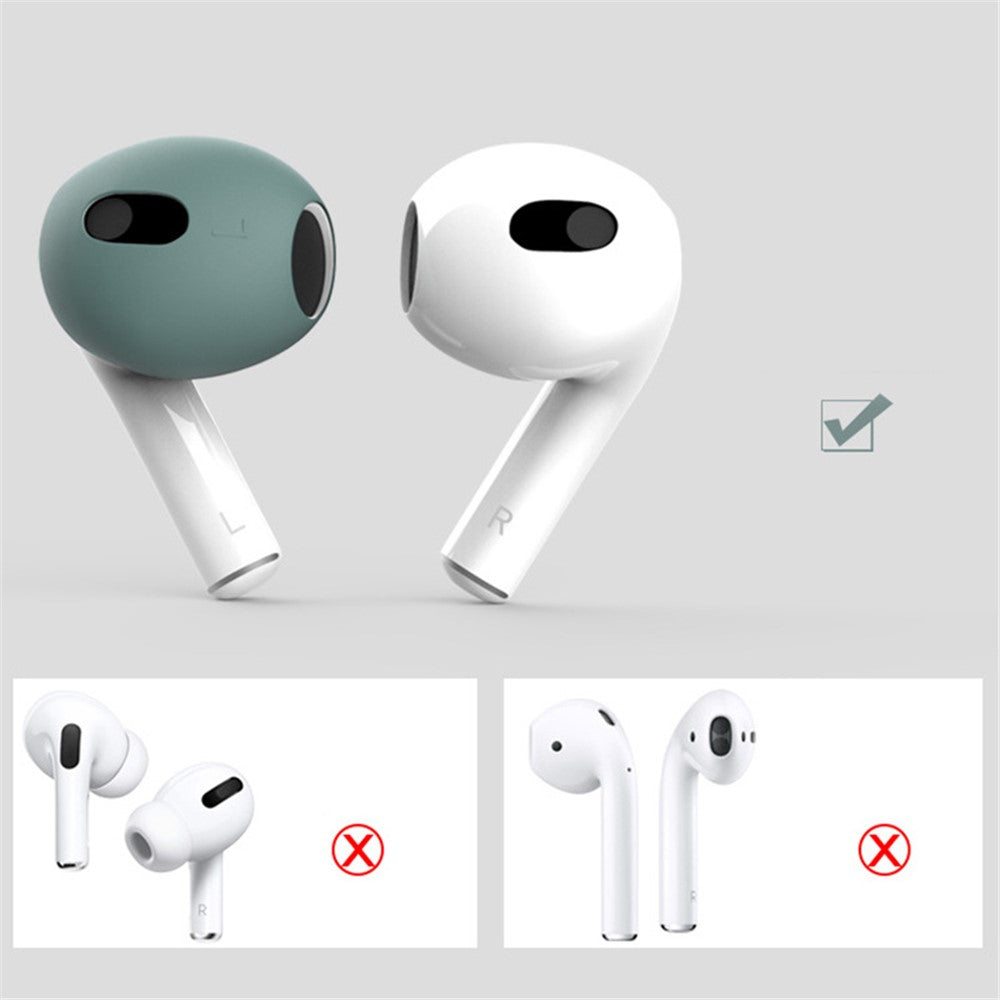 For Apple AirPods 3 2 Pairs Anti-slip Silicone Earbuds Cover Ultra-thin Bluetooth-compatible Earphones Tips
