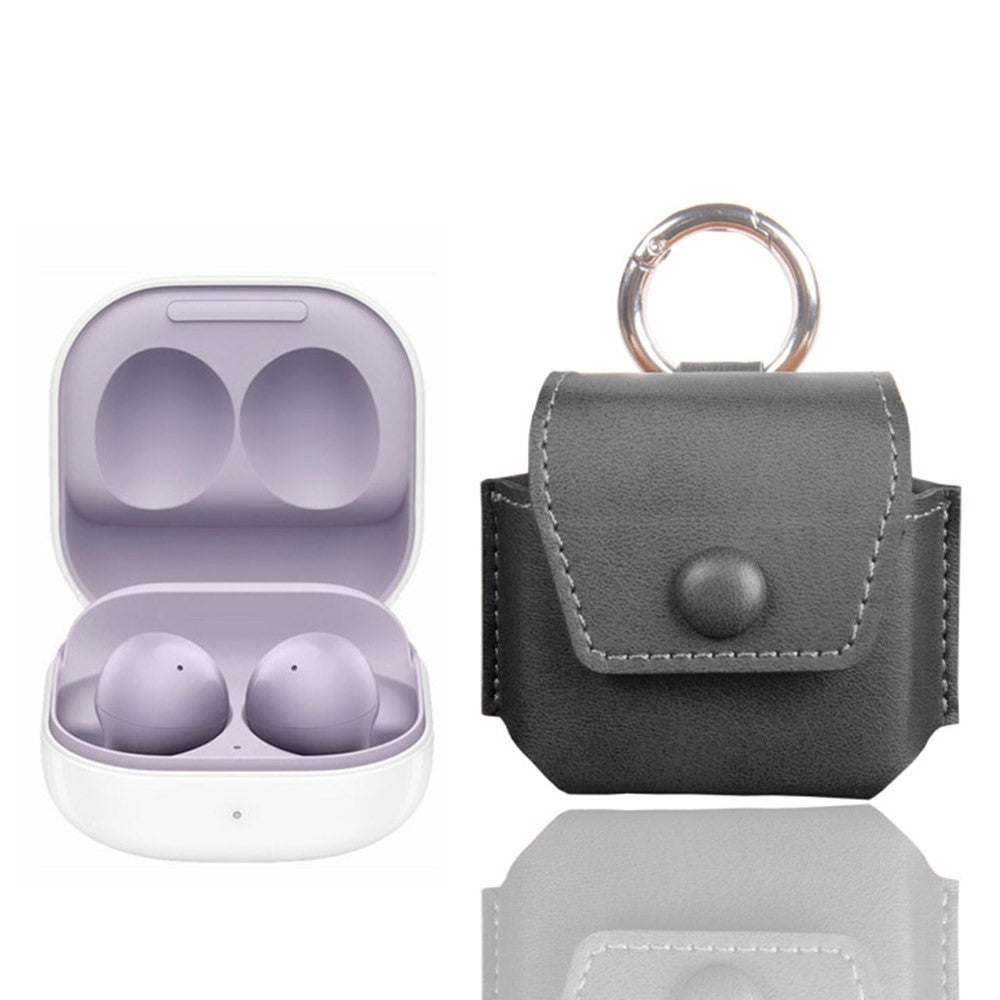 For Samsung Galaxy Buds2 / Buds Live / Buds Pro Bluetooth-compatible Earphone Crazy Horse Texture PU Leather Protective Bag Anti-scratch Anti-drop Cover