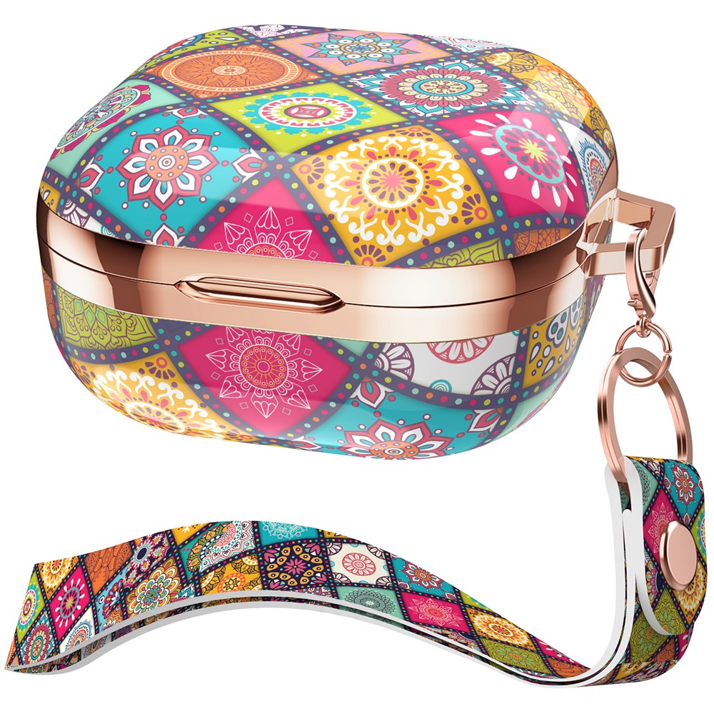 AHASTYLE DD-WG01-G Earphone Case for Samsung Galaxy Buds Pro / Buds Live / Buds2 / Buds Pro 2 , Hard PC IMD Pattern Protective Cover