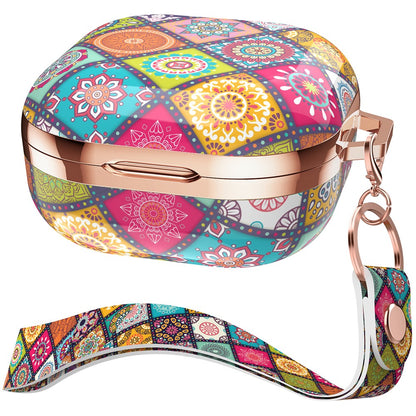 AHASTYLE DD-WG01-G Earphone Case for Samsung Galaxy Buds Pro / Buds Live / Buds2 / Buds Pro 2 , Hard PC IMD Pattern Protective Cover