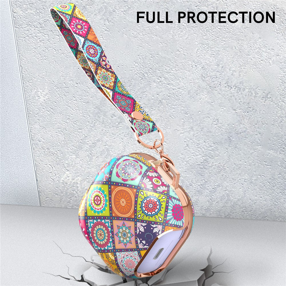 AHASTYLE DD-WG01-G Earphone Case for Samsung Galaxy Buds Pro / Buds Live / Buds2 / Buds Pro 2 , Hard PC IMD Pattern Protective Cover