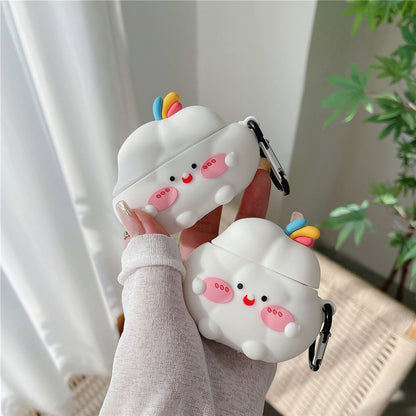 For Apple AirPods Pro / Pro 2 Earphone Case Cute Cloud Design Bluetooth-compatible Earbud Silicone Cover