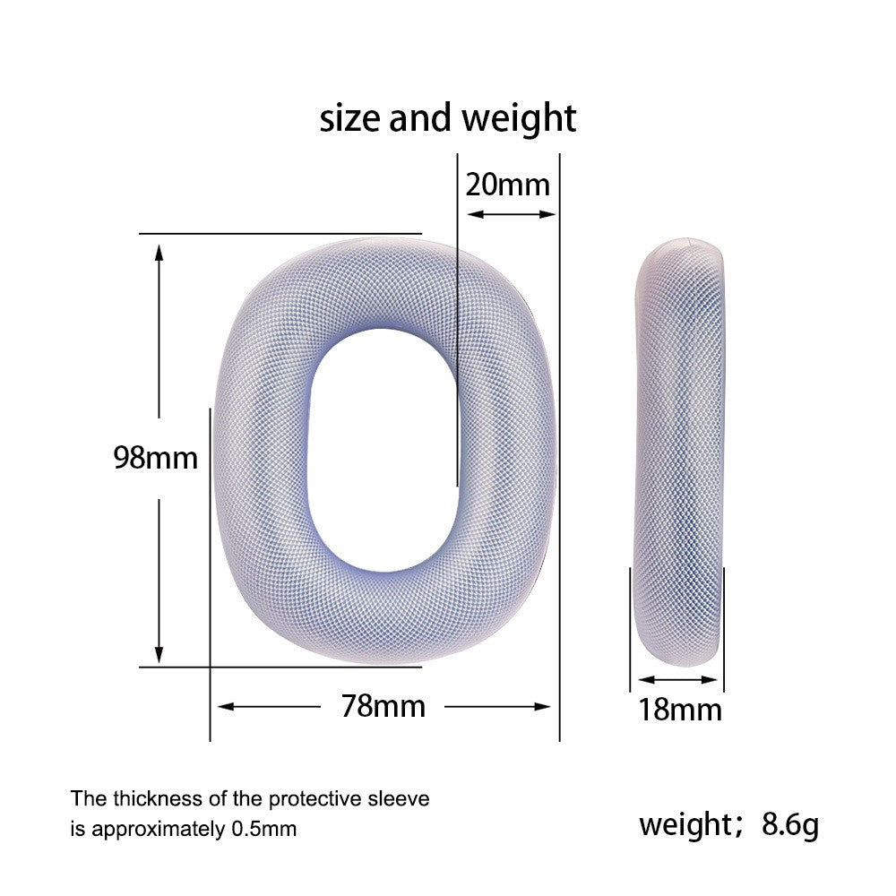 For AirPods Max with USB-C / Max Headphone Silicone Earmuff Shell Earpad Cover Headband Cover Crossbeam Cover Set